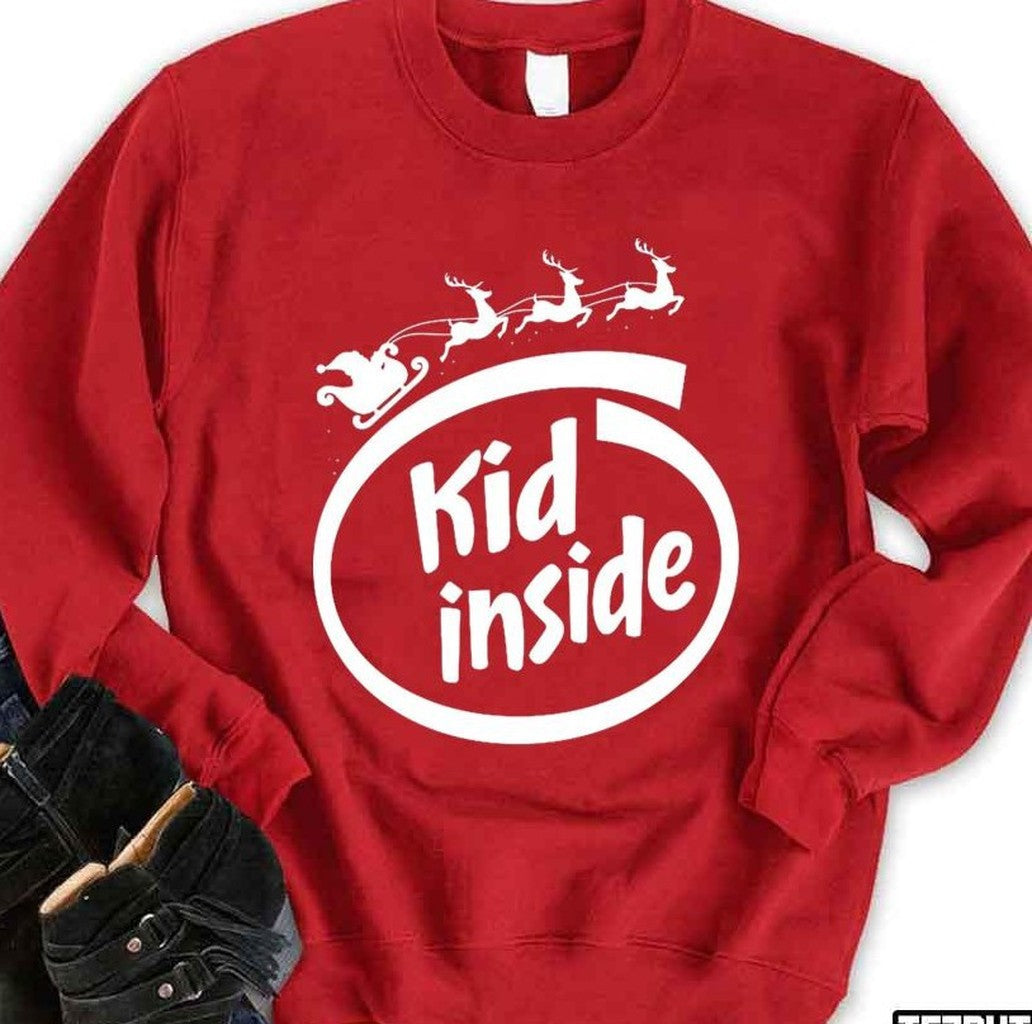 Santa Claus Christmas I Feel Like A Kid Unisex Sweatshirt