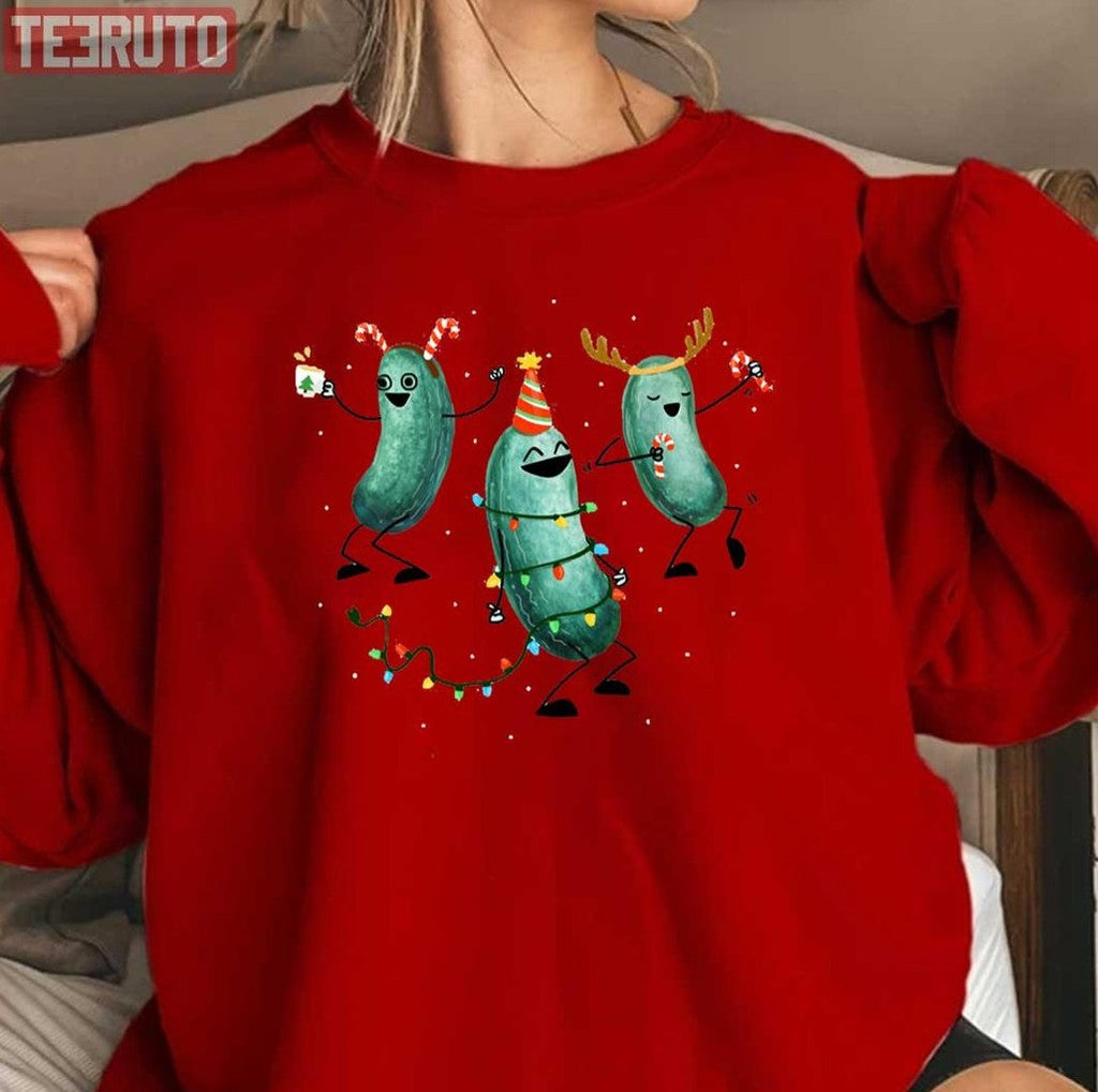 Pickle Christmas Lights Unisex Sweatshirt
