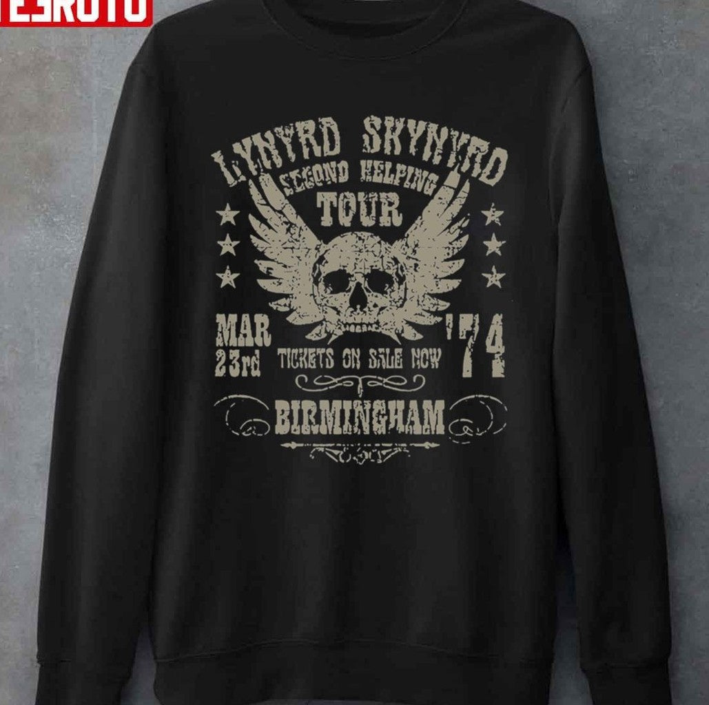 Second Helping Tour Lynyrd Skynyrd Birmingham '74 Unisex T-Shirt