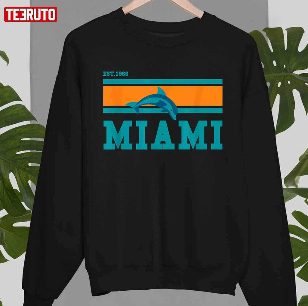 Athletic Novelty Dolphin Miami Sports Team Est1966 Unisex Sweatshirt