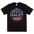 Nikki Haley 2024 Vintage President Distressed Usa Flag Button Unisex T-Shirt