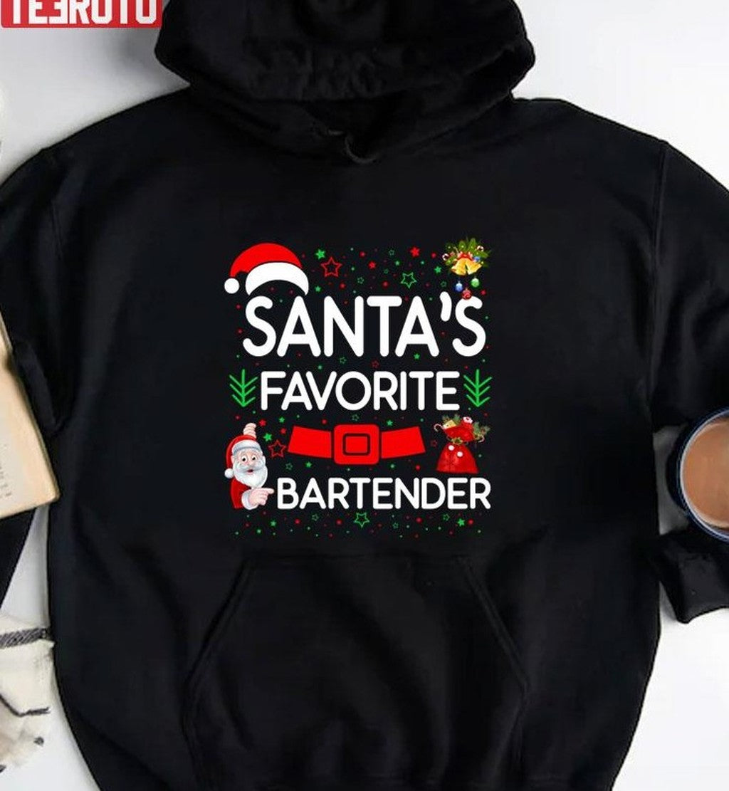 Santa's Favorite With Bartender Unisex T-Shirt