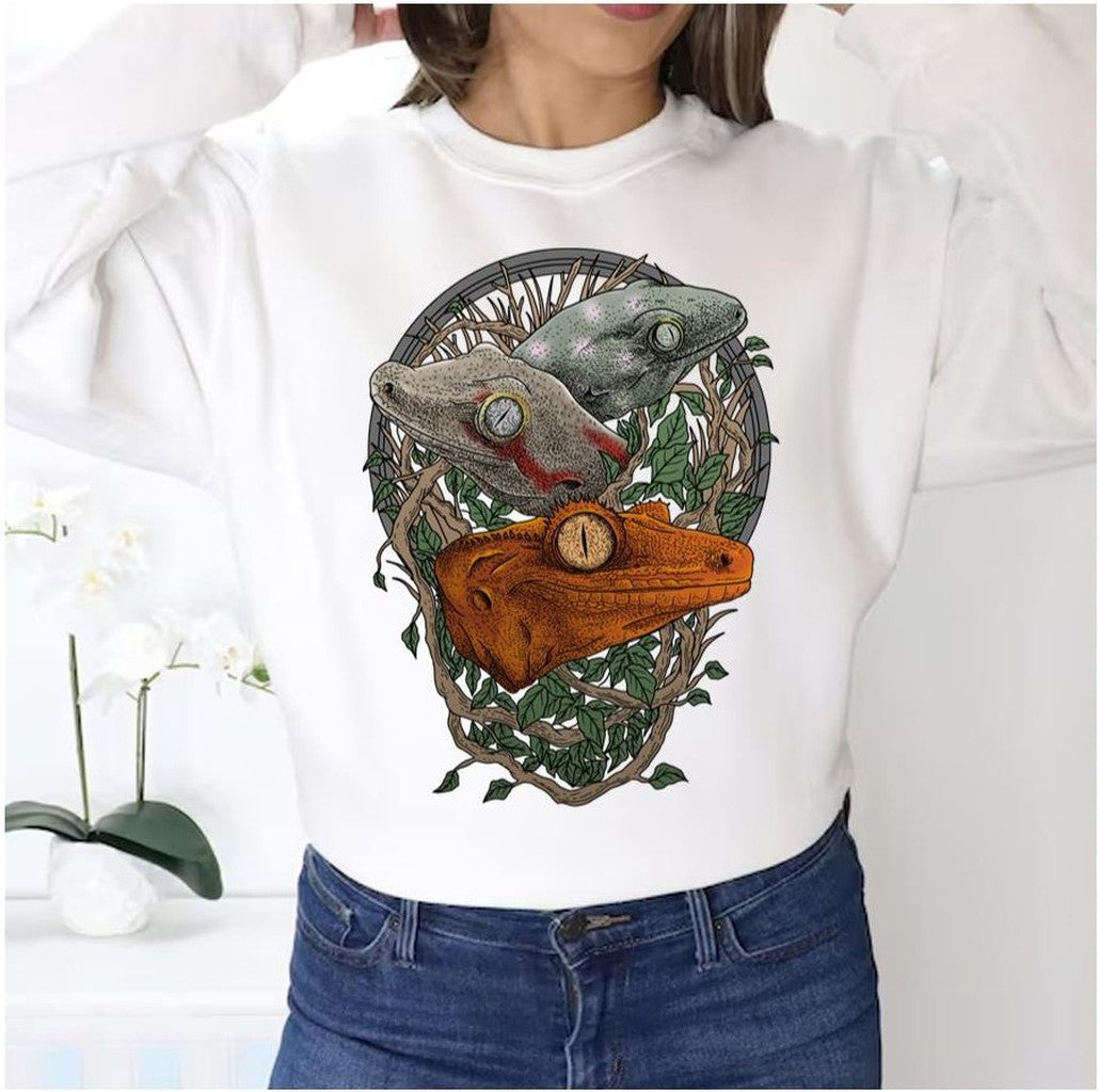 New Caledonian Geckos Crested Gargoyle And Leachinaus Geckos Unisex Sweatshirt