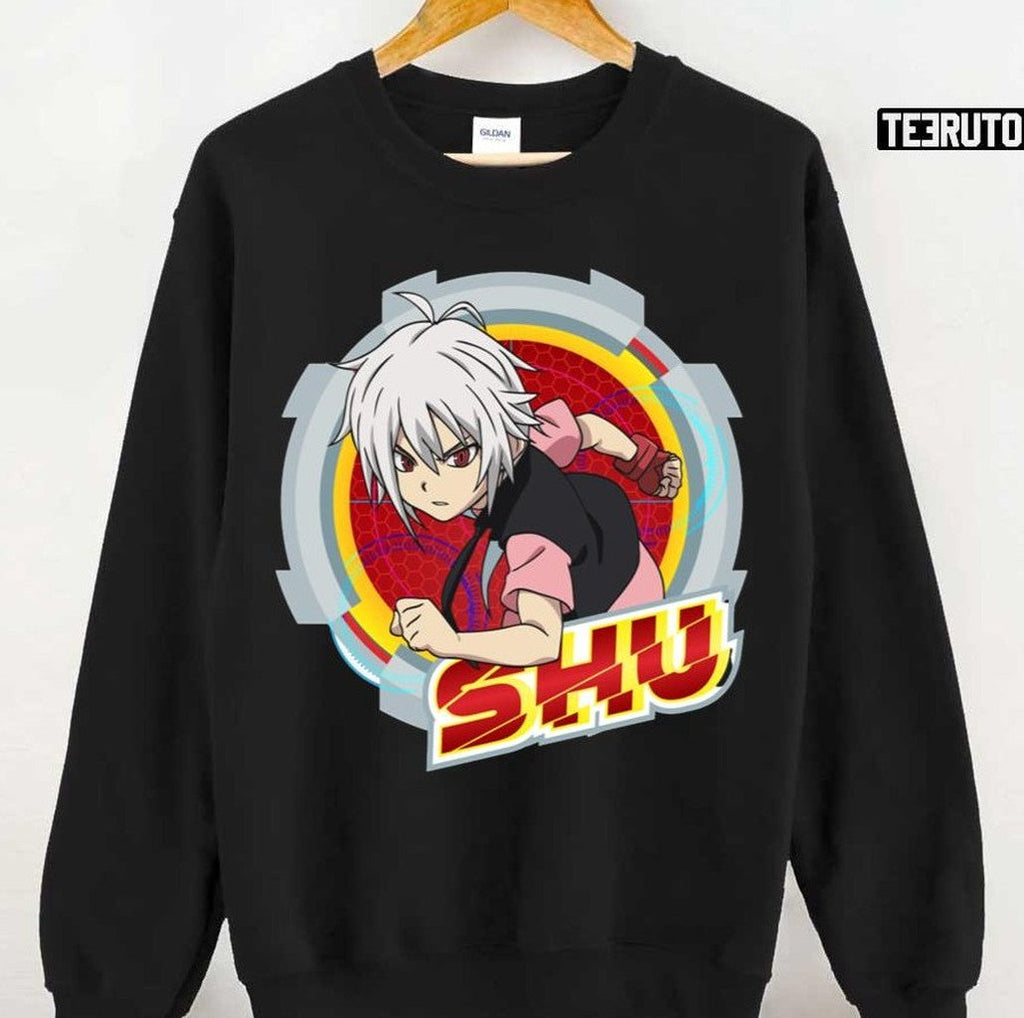 Round Graphic Beyblade Burst Shu Kurenai Unisex Sweatshirt