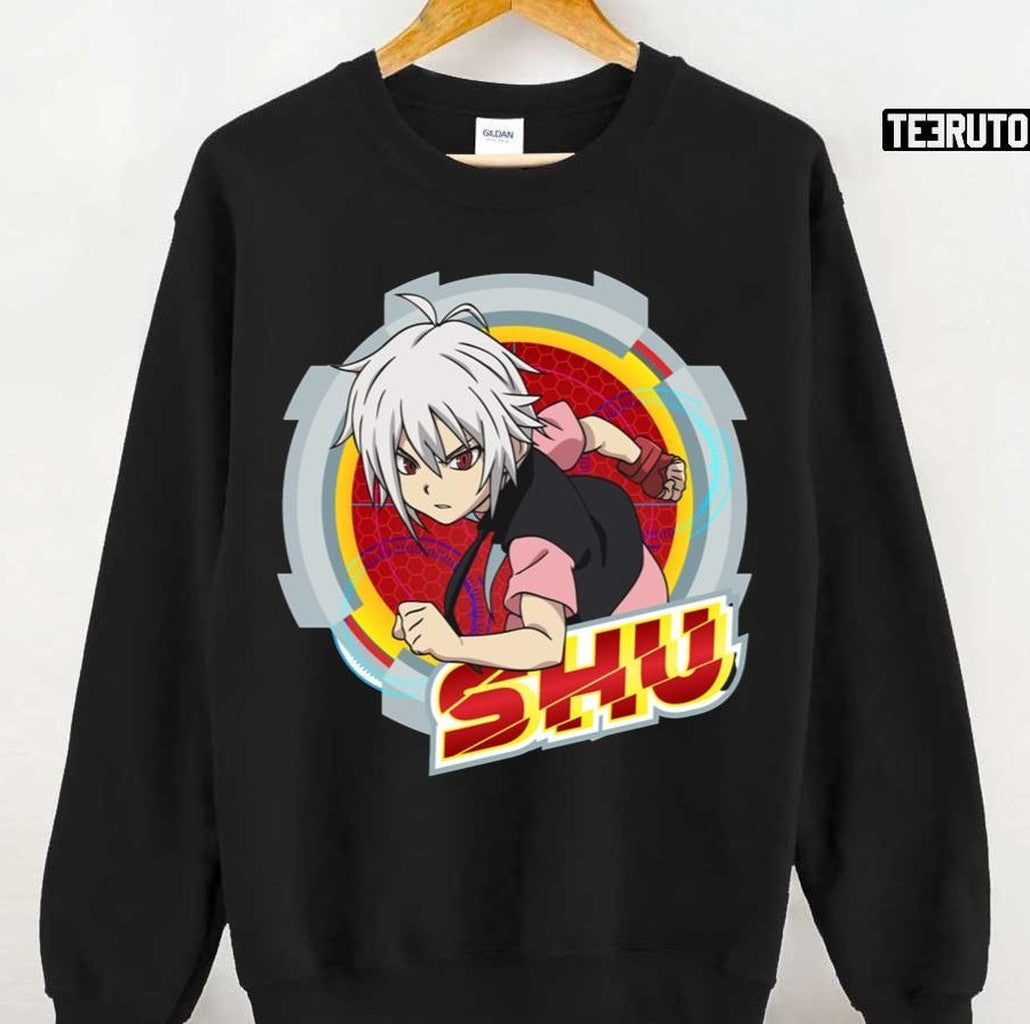 Round Graphic Beyblade Burst Shu Kurenai Unisex Sweatshirt