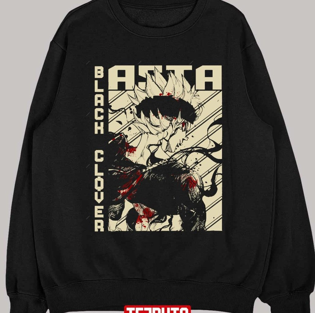 Asta Anime Black Burakku Kurōbā Anime Grunge Border Black Clover Unisex T-Shirt