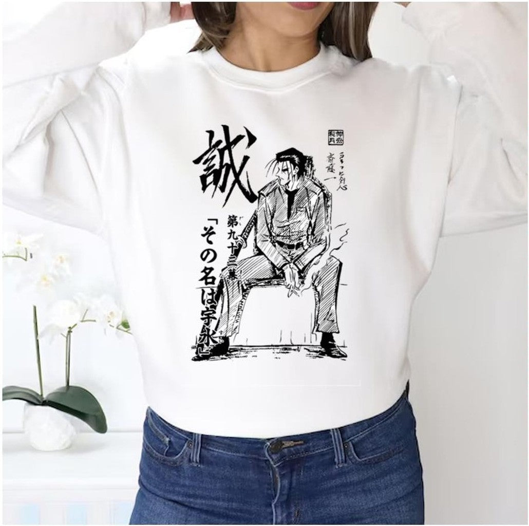 Black And White Design Rurouni Kenshin Saito Unisex Hoodie
