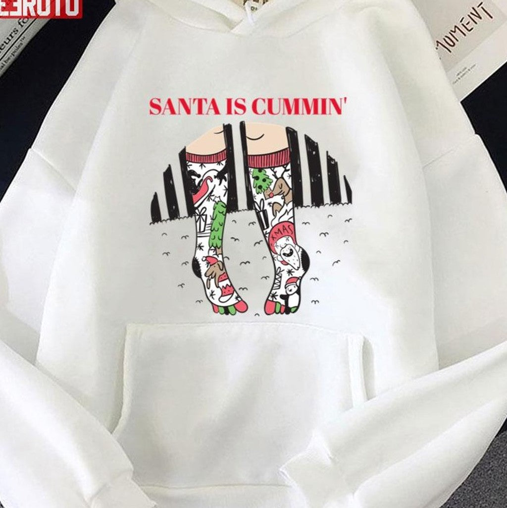 Santa Is Cummin' Inappropriate Christmas Unisex Sweatshirt