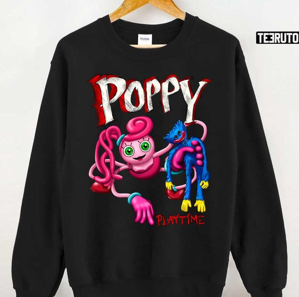 Poppy Playtime Mommy Long Legs And Huggy Wuggy Unisex T-Shirt
