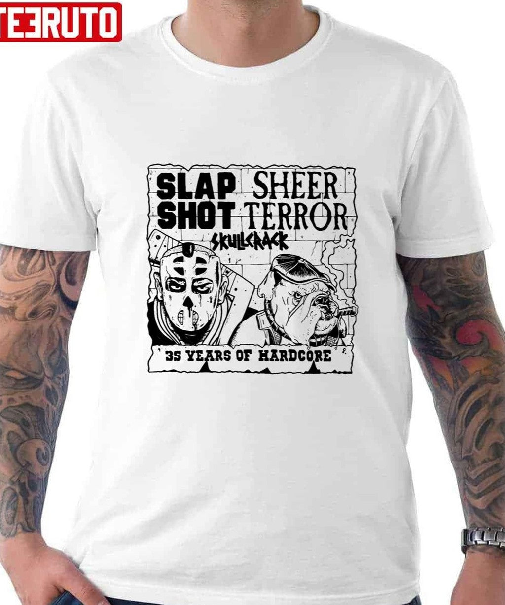 Slapshot Sheer Terror Skullcrack 35 Years Of Hardcore Unisex T-Shirt