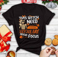 Skeleton Drinking Coffee Before Any Hocus Pocus Unisex T-Shirt