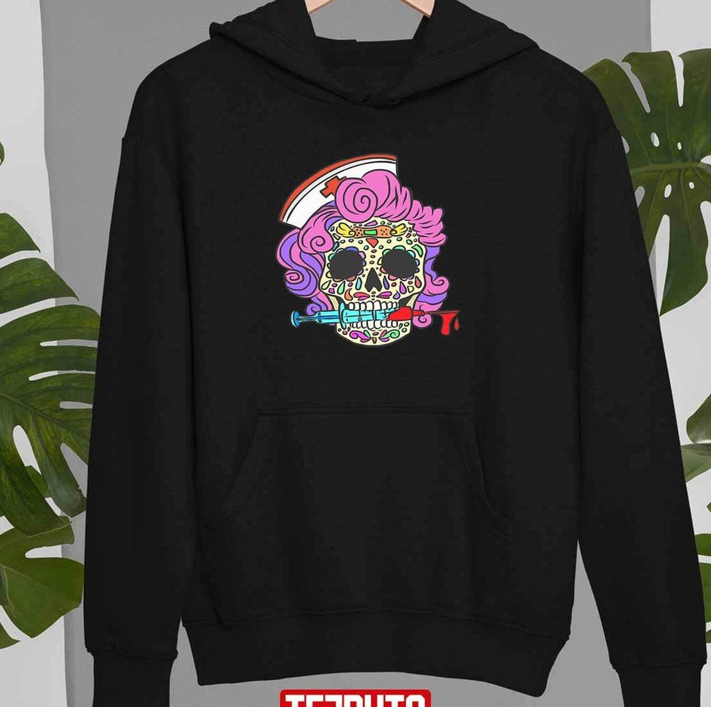 Skull Halloween Nurse Nursing Cute Design Unisex Sweatshirt