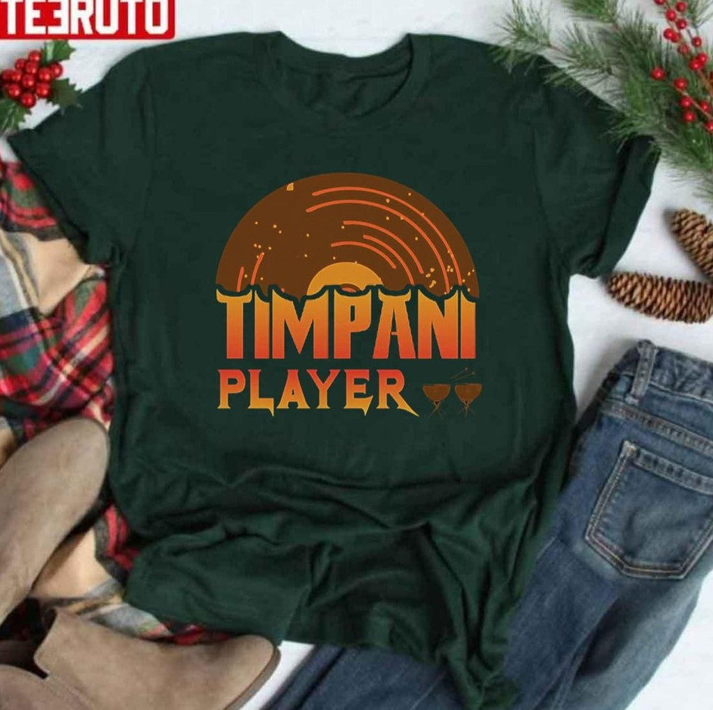 Music Vintage Timpani Player Graphic Unisex T-shirt