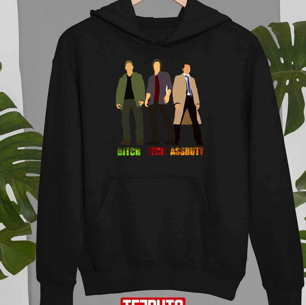Bitch Jerk Assbutt Supernatural Characters Minimalist Unisex T-Shirt