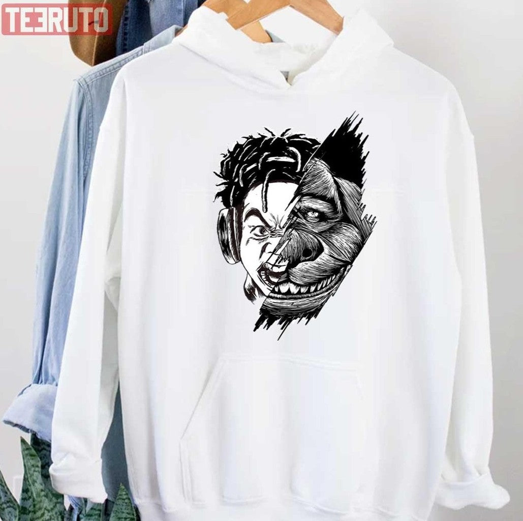 Scary Talking Ben And Ishowspeed Sketch Art Unisex Hoodie