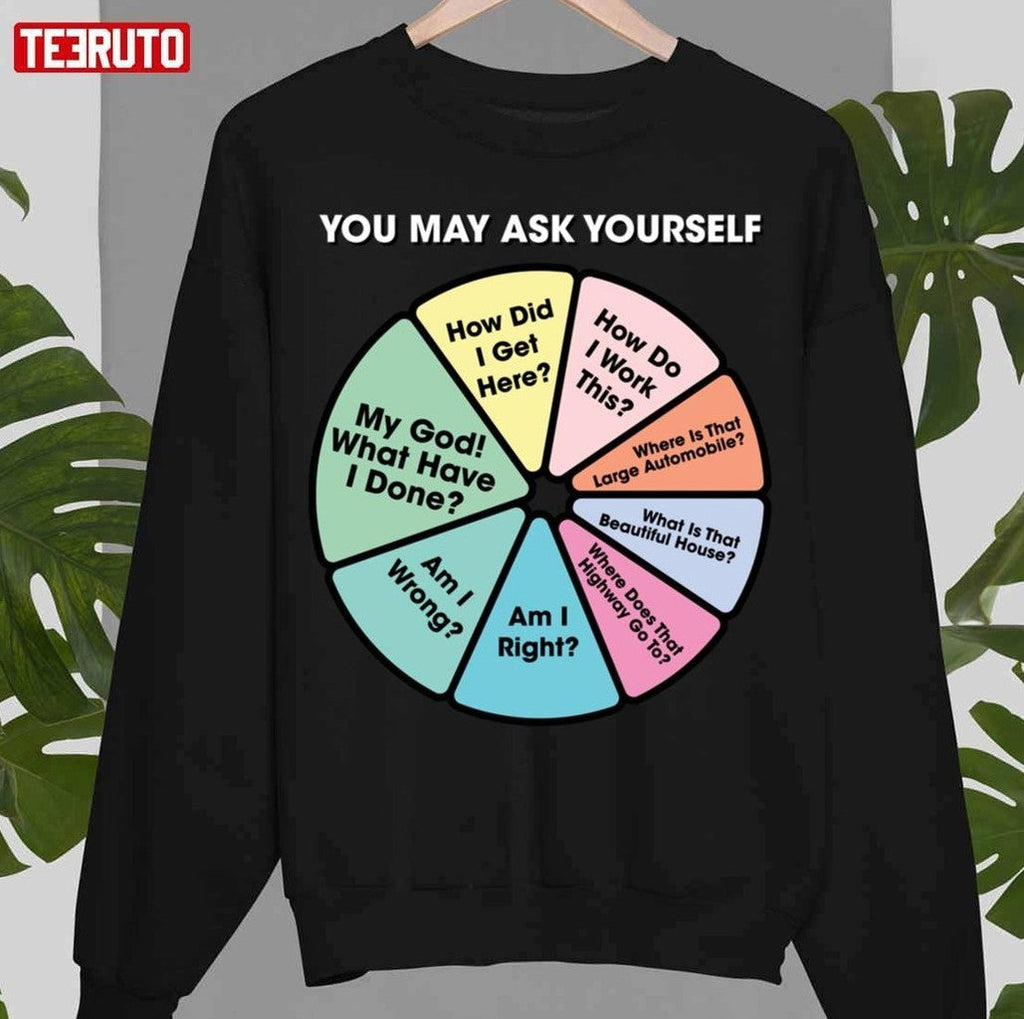 80's Music Retro Lyrics - You May Ask Yourself Pie Chart Unisex T-Shirt