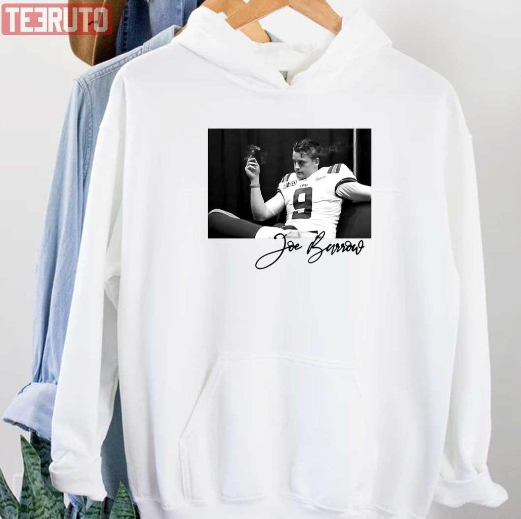 Signature Joe Burrow Cigar Football Fan Unisex Hoodie