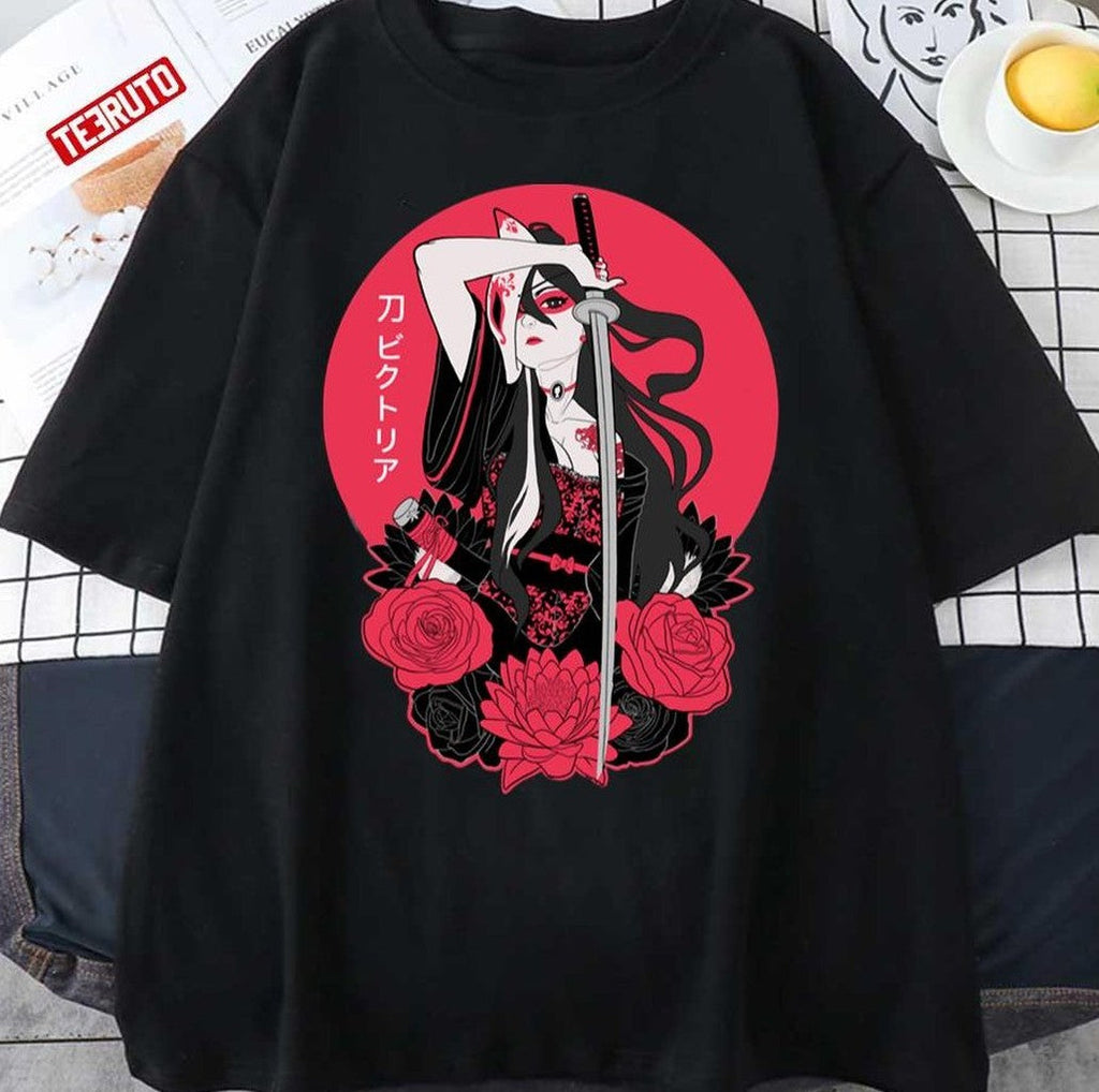 Anime Katana Ronin Lady Unisex T-Shirt