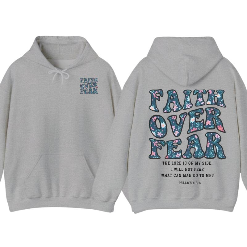 Faith Over Fear Christian Hoodie, Aesthetic Christian, Jesus Shirt, Church Hoodie,Cotton Fabic Soft Top