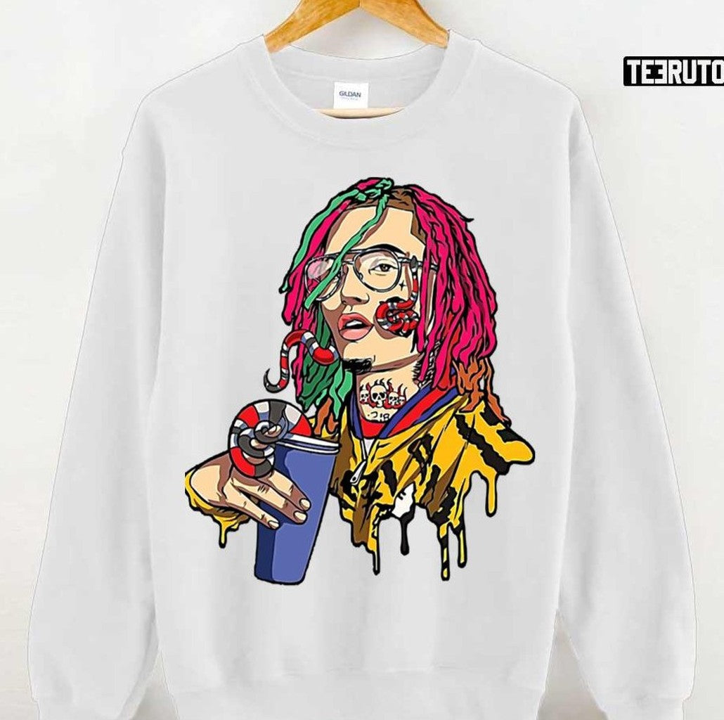 Animated Rapper Lil Tjay Hiphop Portrait Unisex Sweatshirt