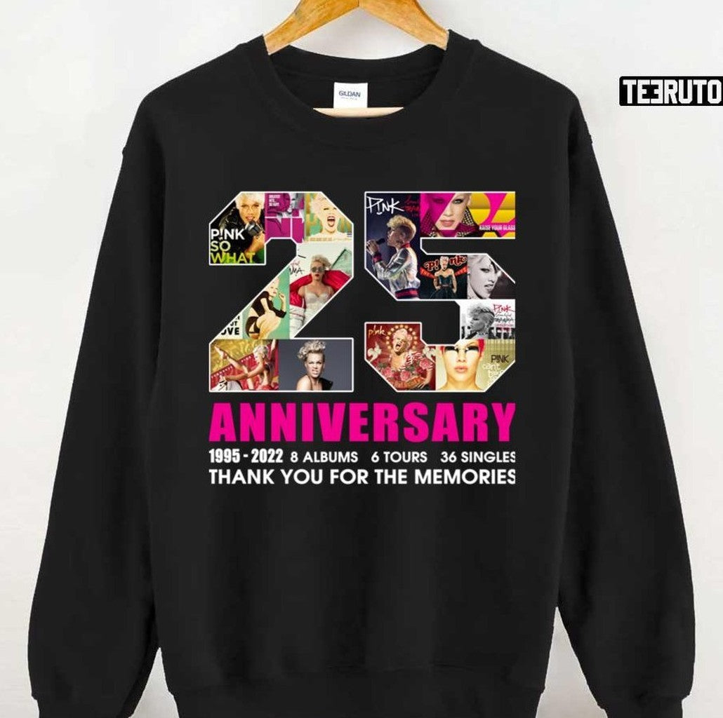 25 Years Anniversary P!nk Pink Singer Unisex T-Shirt