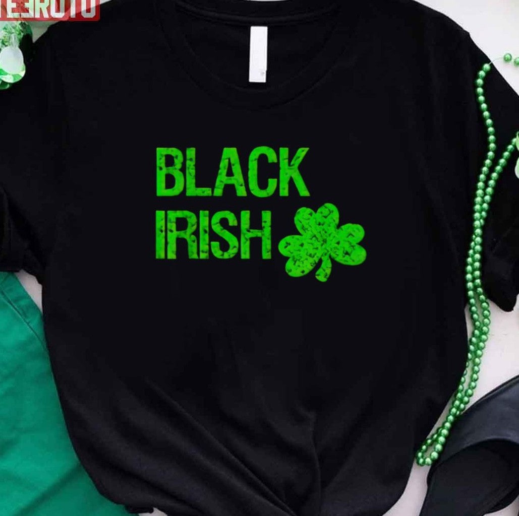 Black Irish St. Patrick's Day Bright Green Logo Unisex T-Shirt