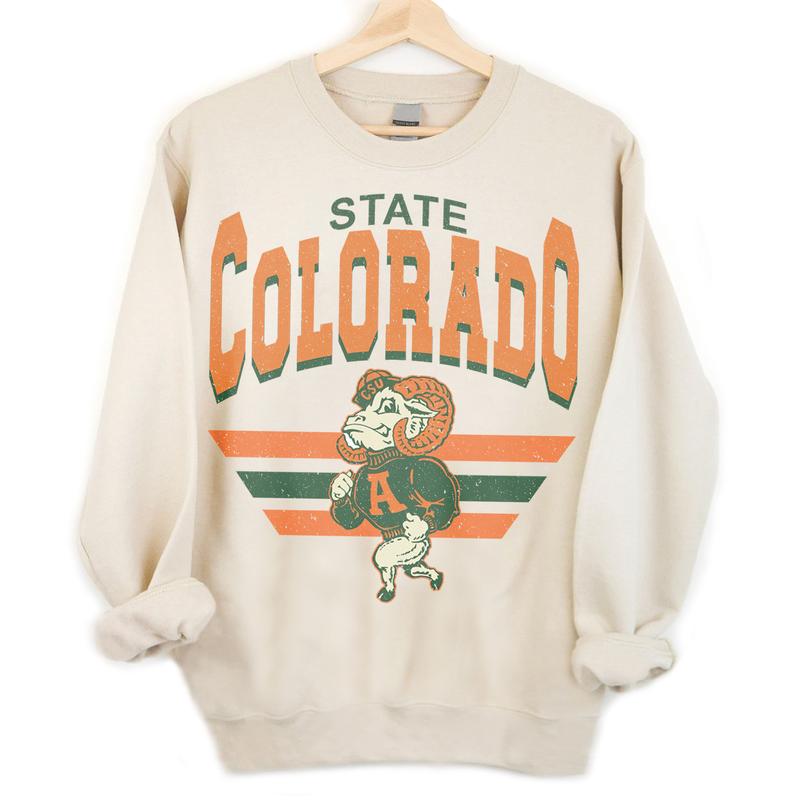 Colorado State Rams Vintage NCAA Sweatshirt, University Football Shirt, Classic Gift for Fans, Men, Women, Unisex Cotton T-Shirt, Vintage Style