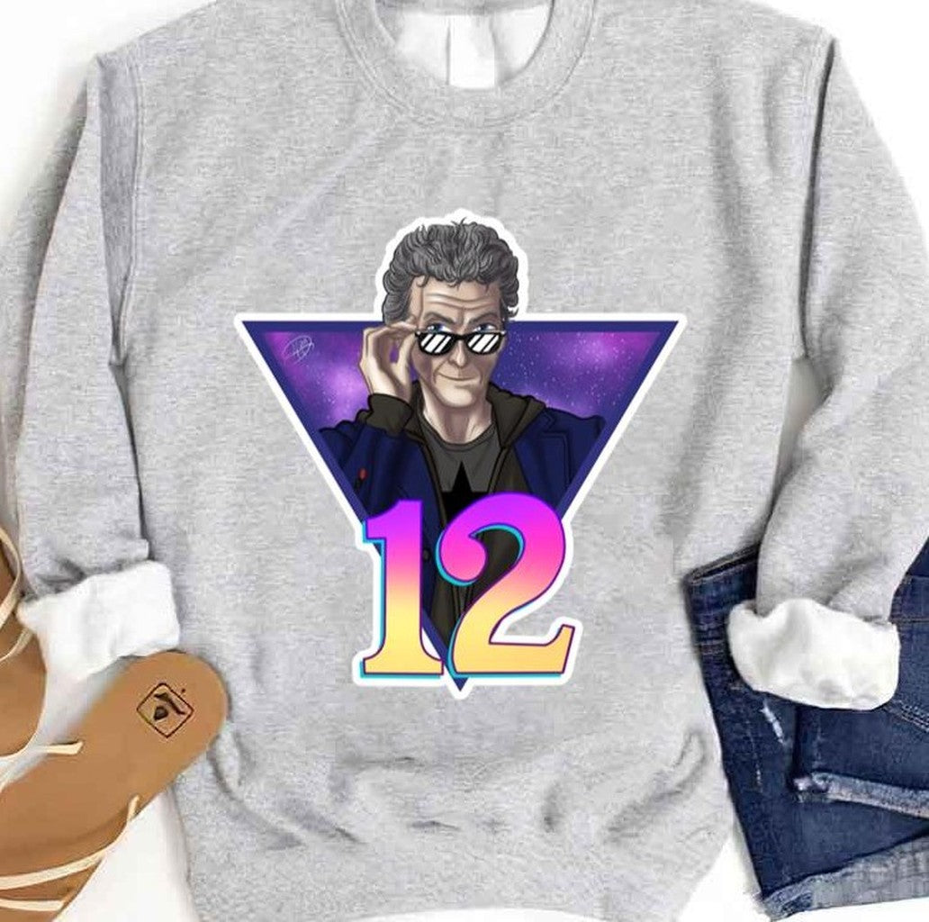 Retro Doctor Who 12th Doctor Art Unisex Sweatshirt