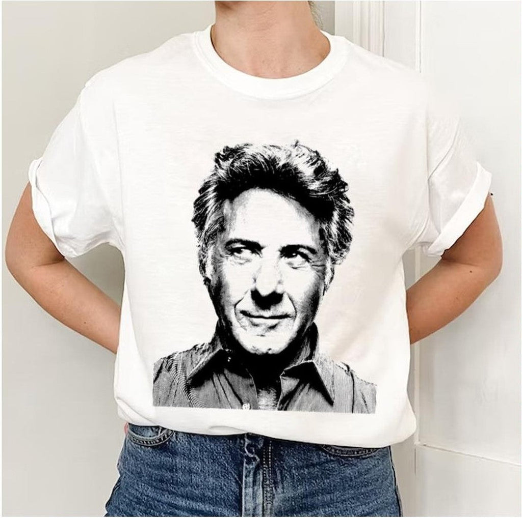 Black &amp; White Portrait Linocut Of Dustin Hoffman Unisex T-Shirt