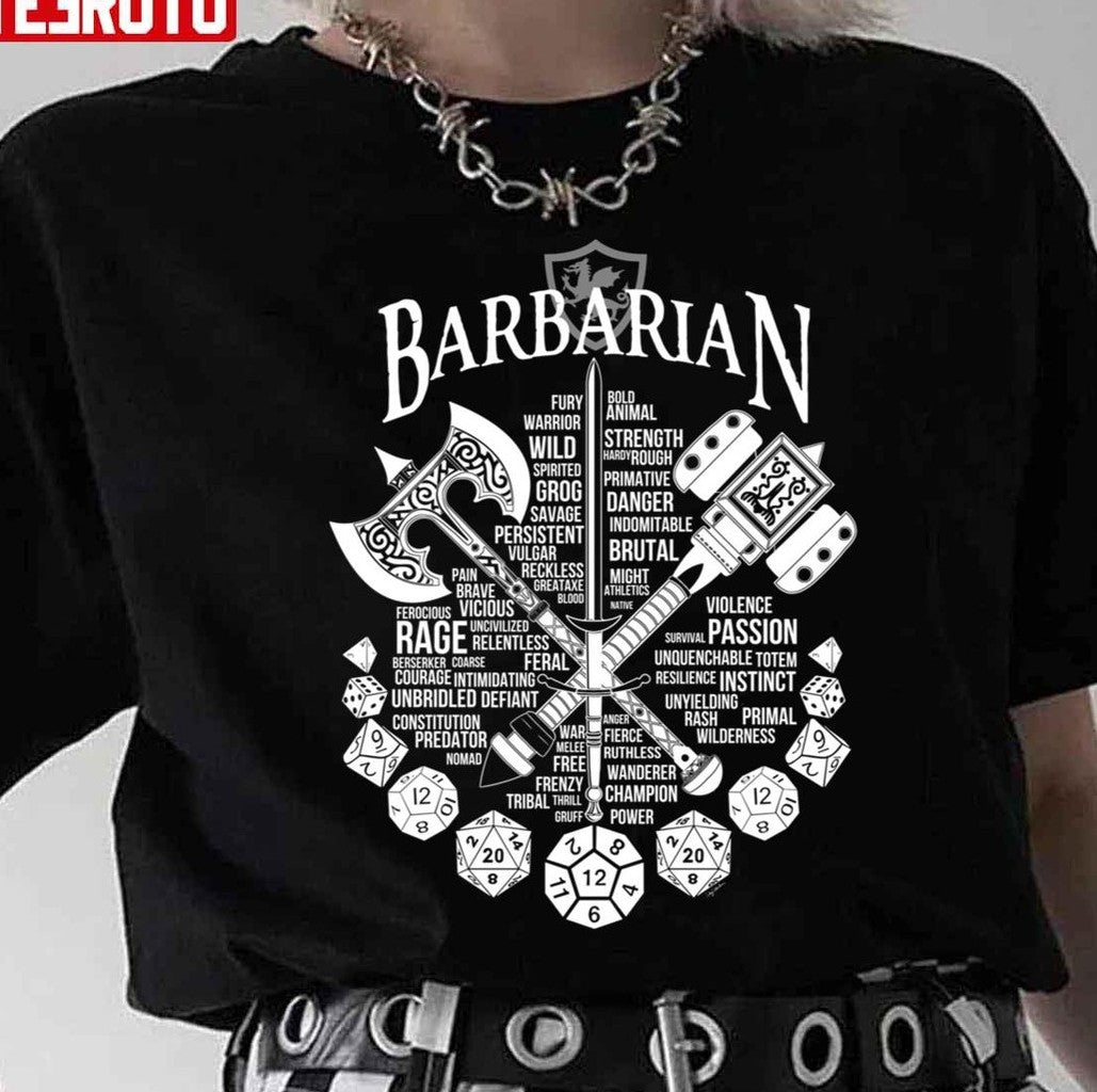 Rpg Class Series Barbarian White Version Active Unisex Sweatshirt