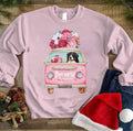 Bernese Mt. Dog Is My Valentine Pink Car Flowers Unisex Sweatshirt