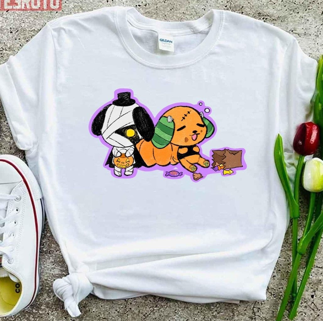 Biskit And Lucky Have A Happy Halloween Animal Crossing Unisex T-shirt