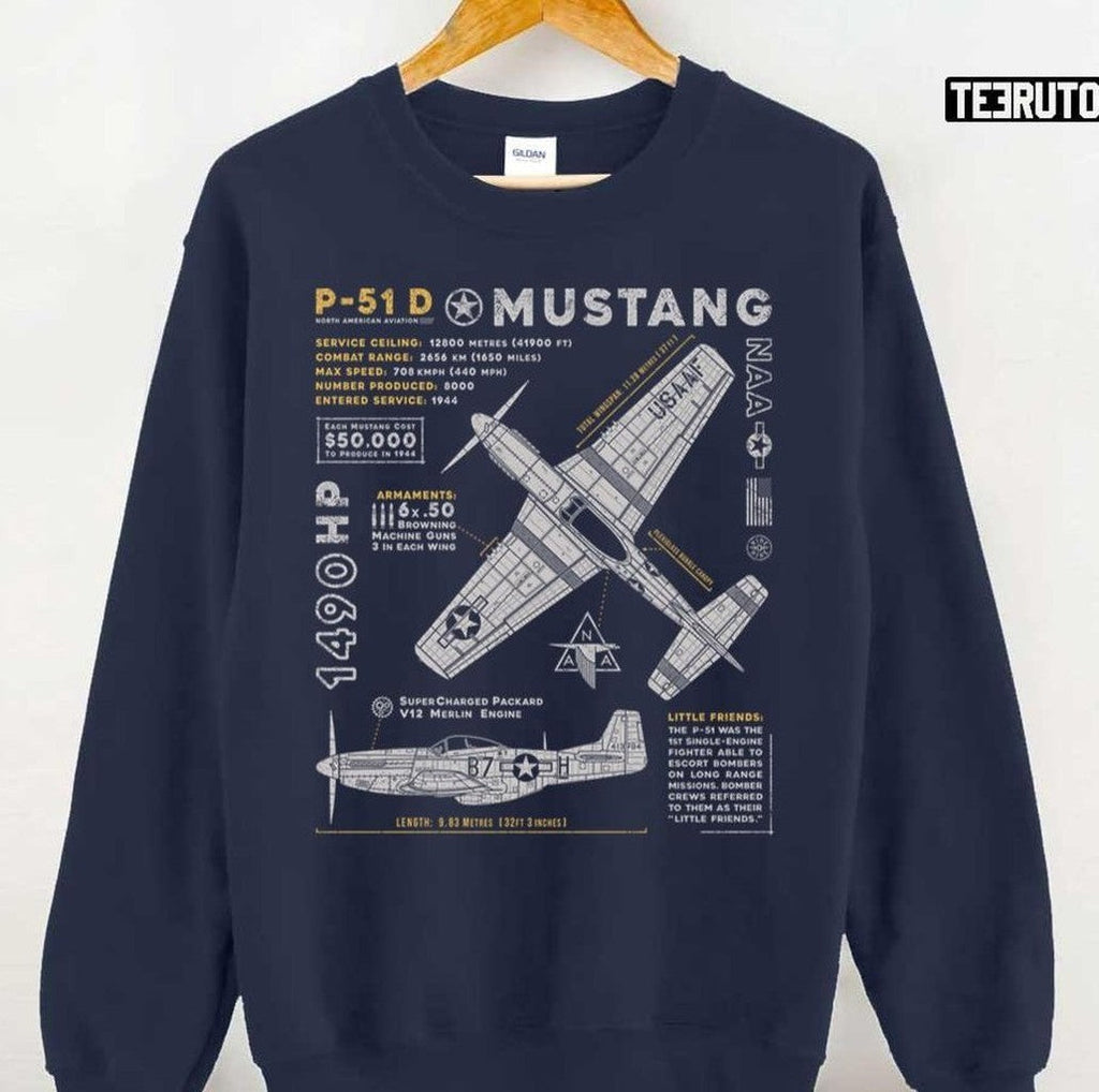 P 51 Mustang Air Forces Military Army Unisex Sweatshirt