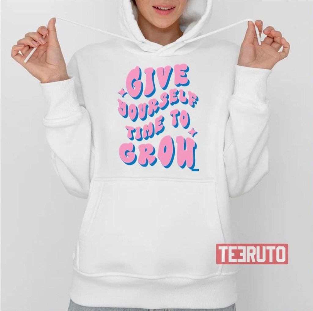 Pink Text Give Yourself Time To Grow Unisex T-Shirt