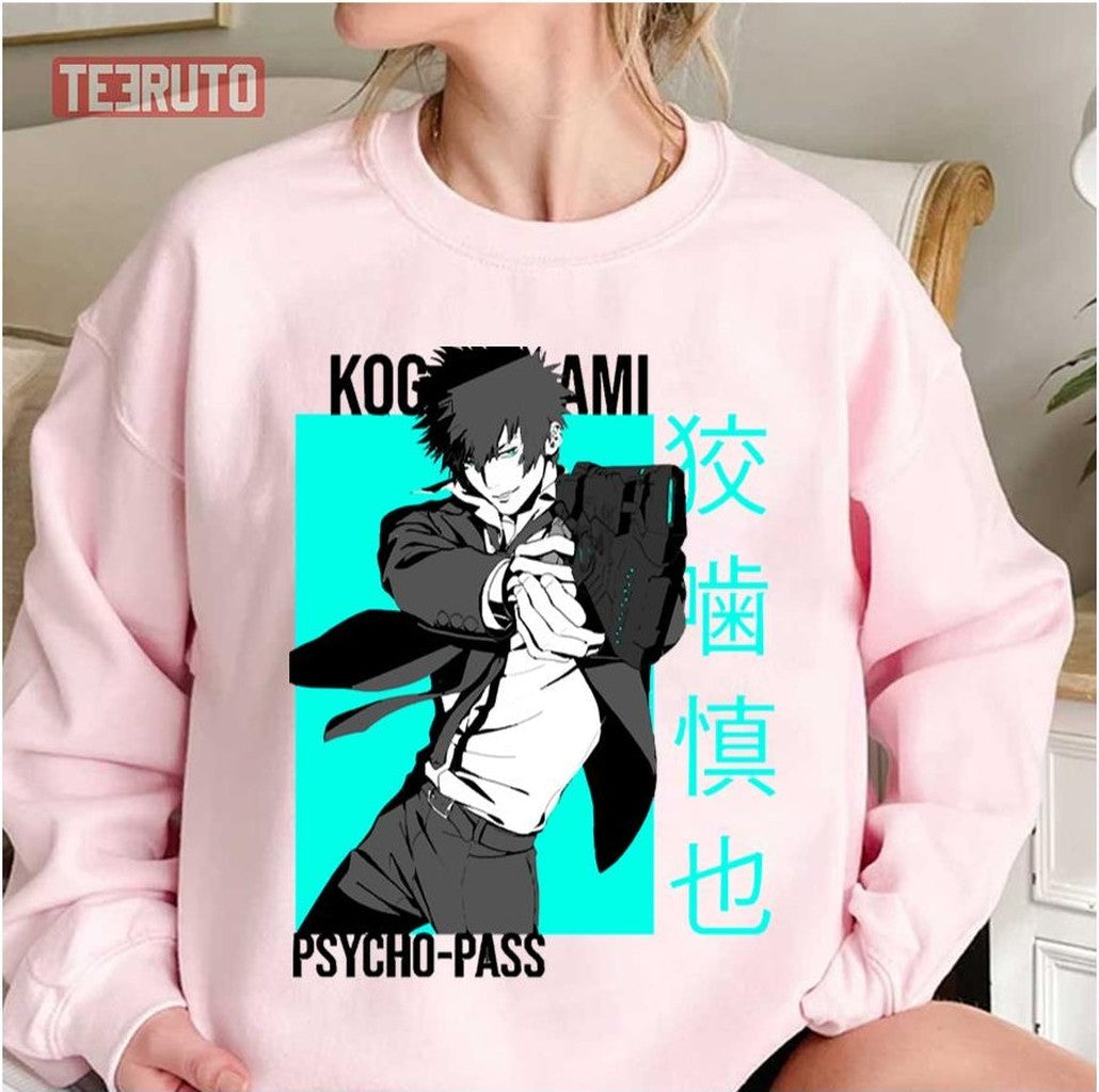 Neon Graphic Shinya Kogami Psycho Pass Anime Unisex Sweatshirt