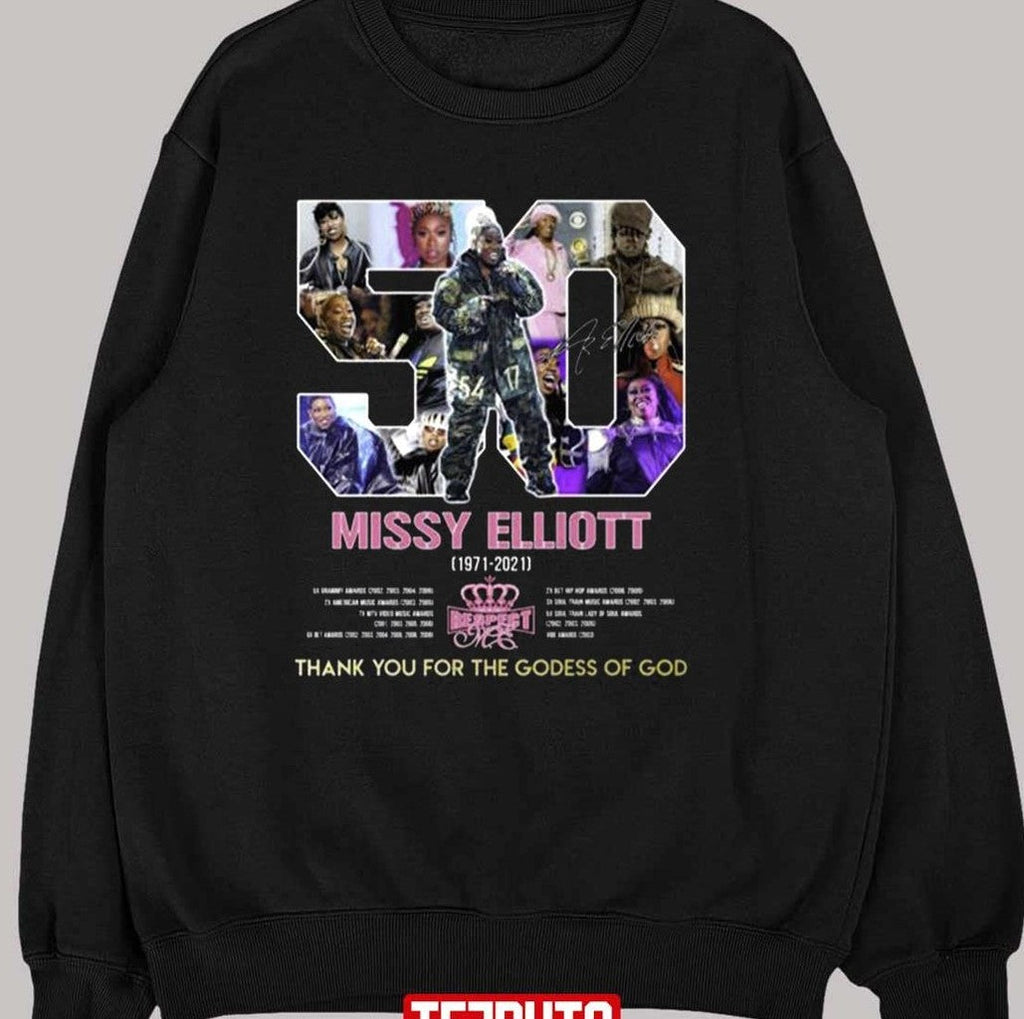 50 Missy Elliott 1971 2021 Thank You For The Goddess Of God Signatures Unisex T-Shirt