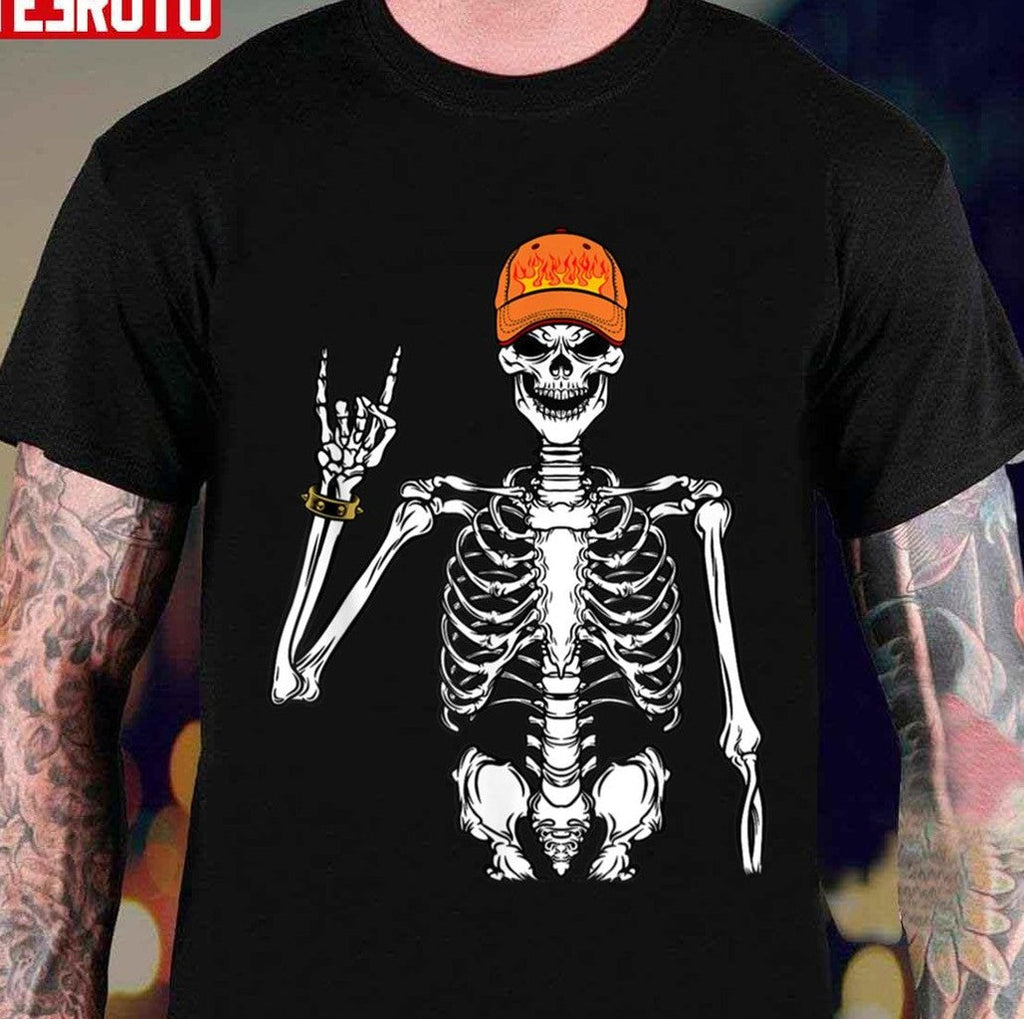 Rocker Skeleton Hand Rock On Costume Funny Halloween Unisex T-shirt