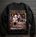 Thug Life Christmas Movie Friends Shirt, Christmas Friends Sweatshirt, Thug Life Movie Sweater, Christmas Gifts Casual Collar Cotton Fabric