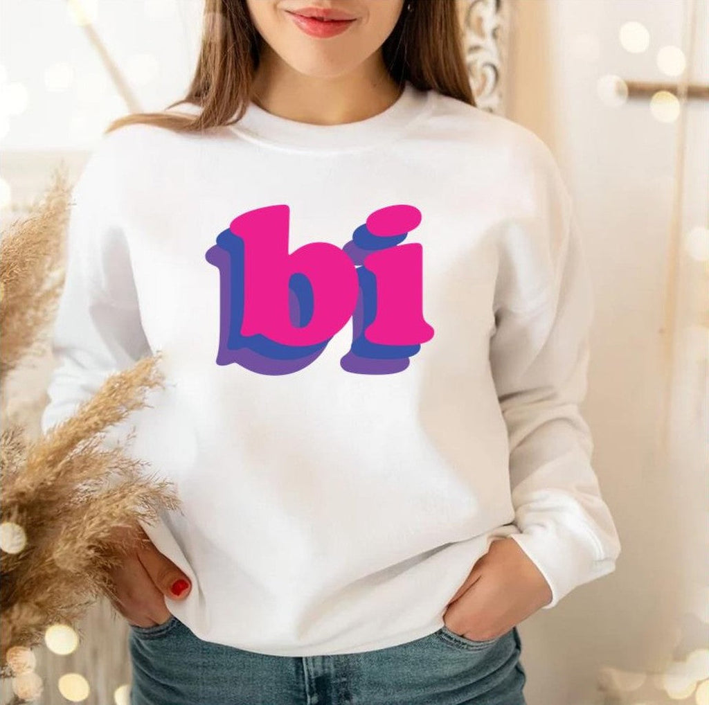 Pride Bi Text Design Bisexual Unisex Sweatshirt