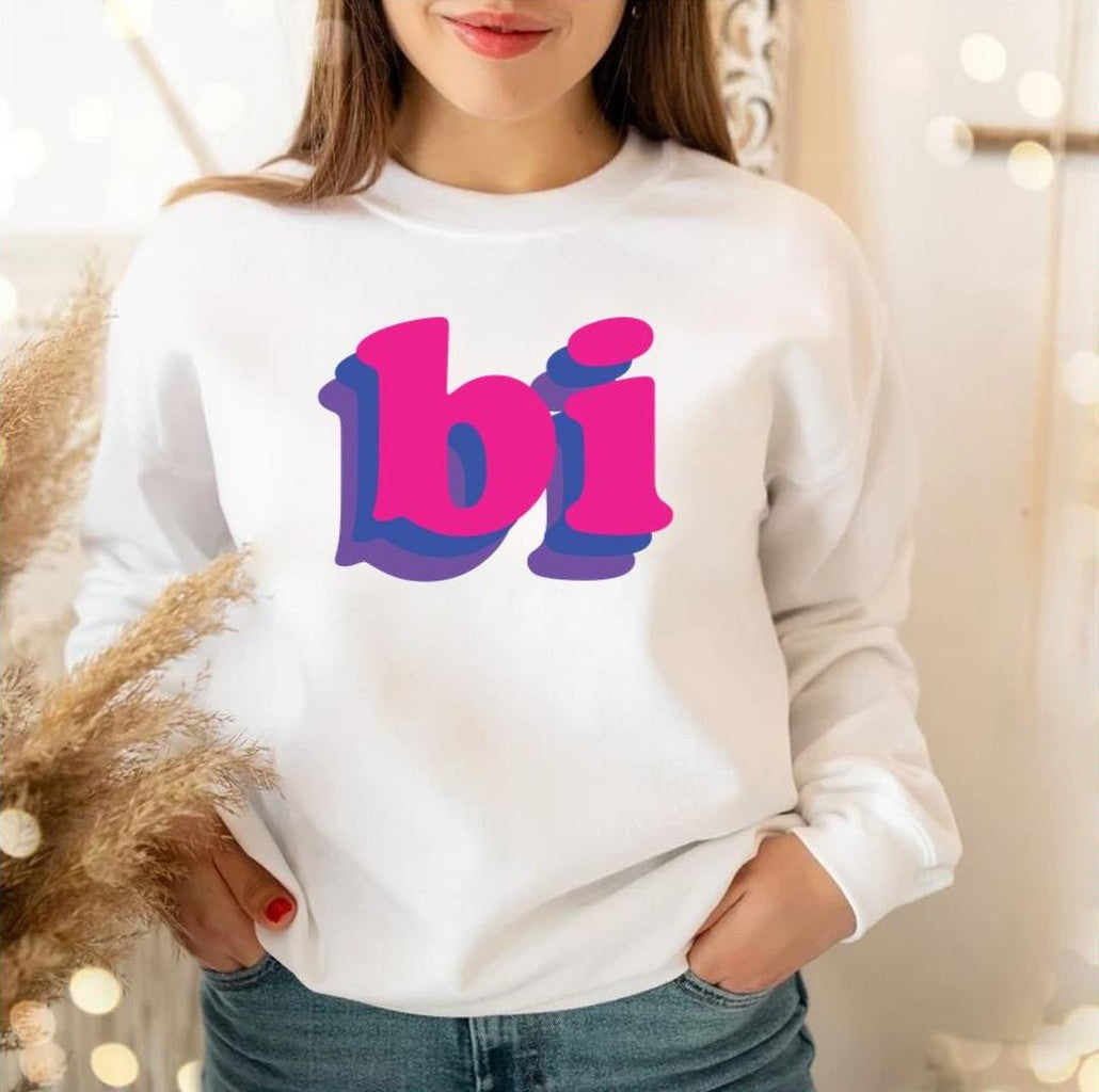 Pride Bi Text Design Bisexual Unisex Sweatshirt