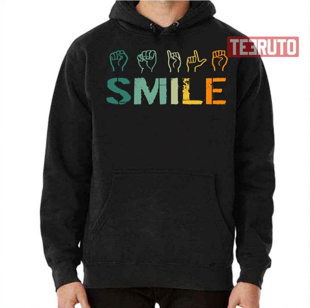 Smile Hand Sign Language Teachers Melanin Unisex T-Shirt