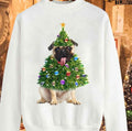 Pug Christmas Tree Lights Santa Unisex Sweatshirt
