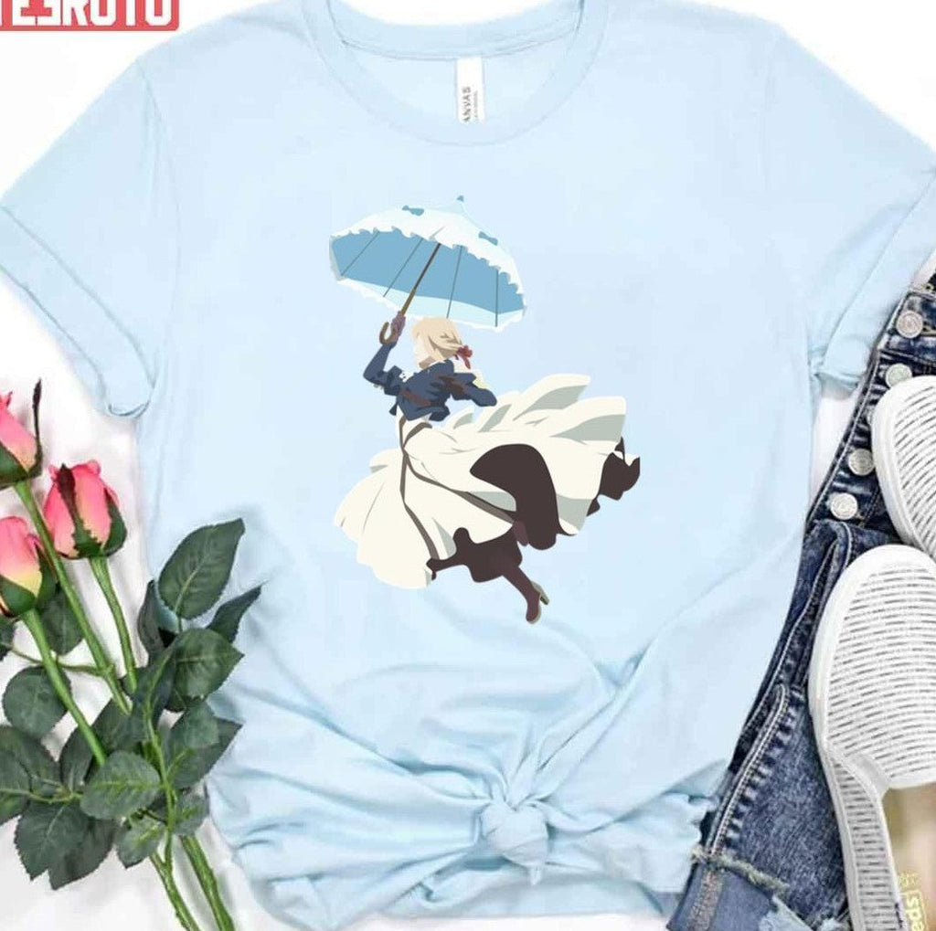 Parasol Minimalist Art Violet Evergarden Unisex T-Shirt