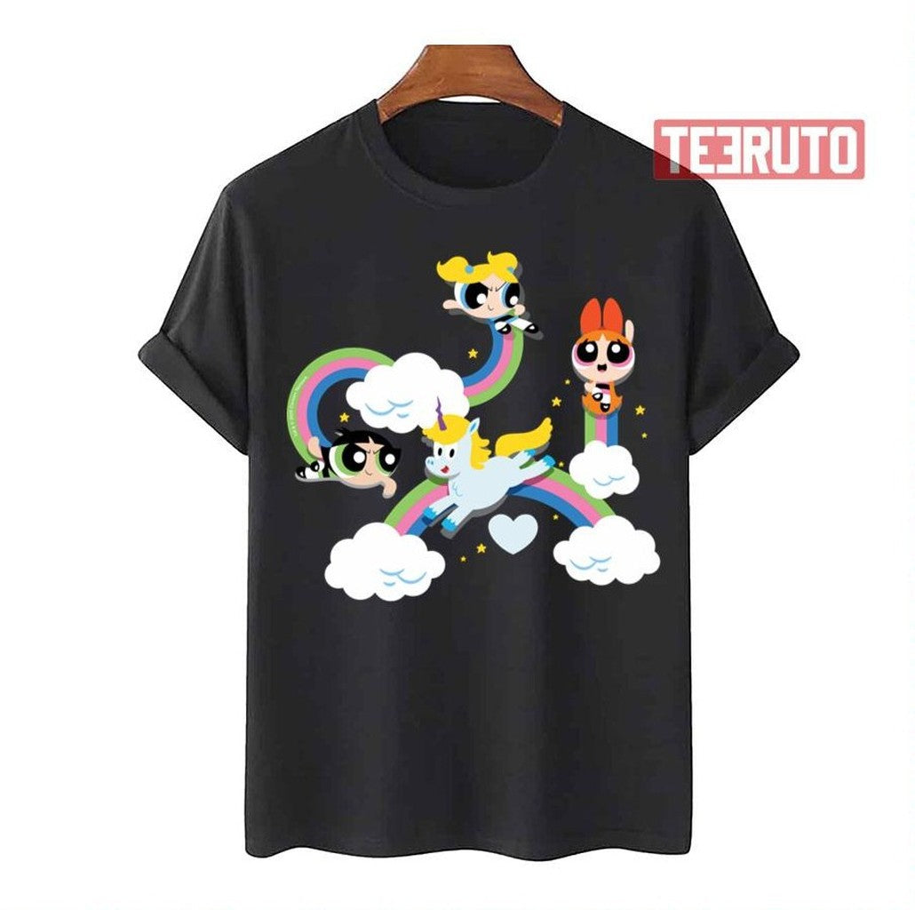 Powerpuff Girls &amp; Donny Rainbow Pattern Unisex T-Shirt