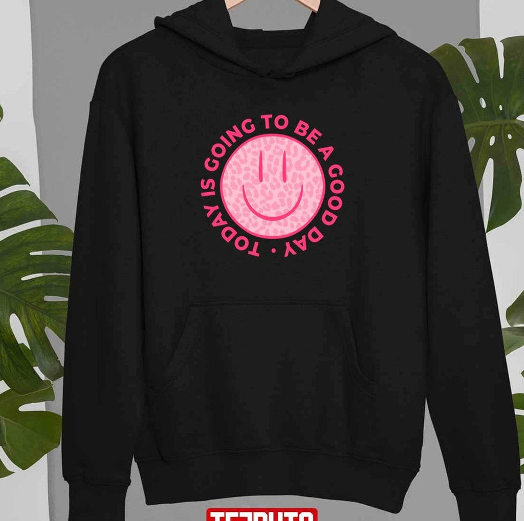 Preppy Pink Leopard Smiley Face Unisex Sweatshirt