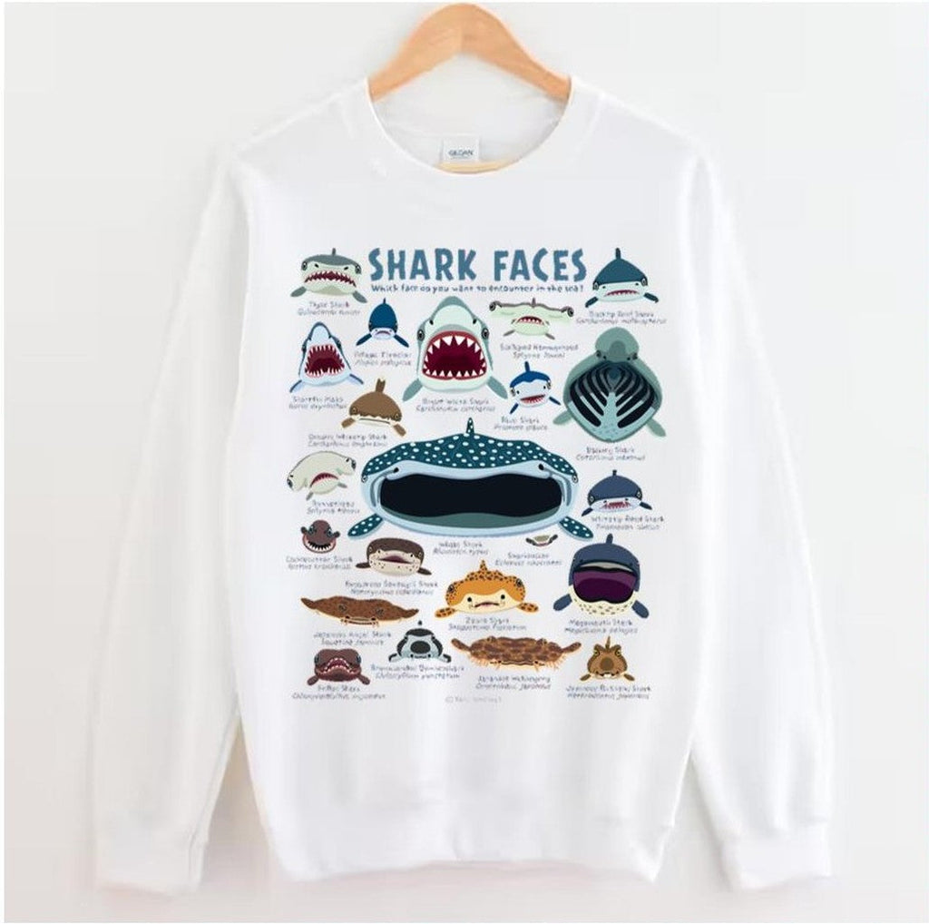 Shark Faces Intro Design Unisex Hoodie