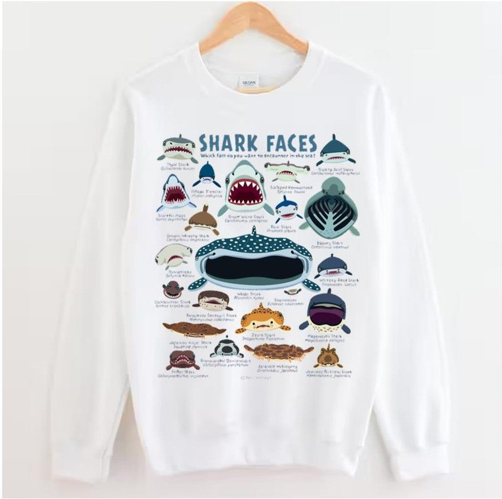 Shark Faces Intro Design Unisex Hoodie