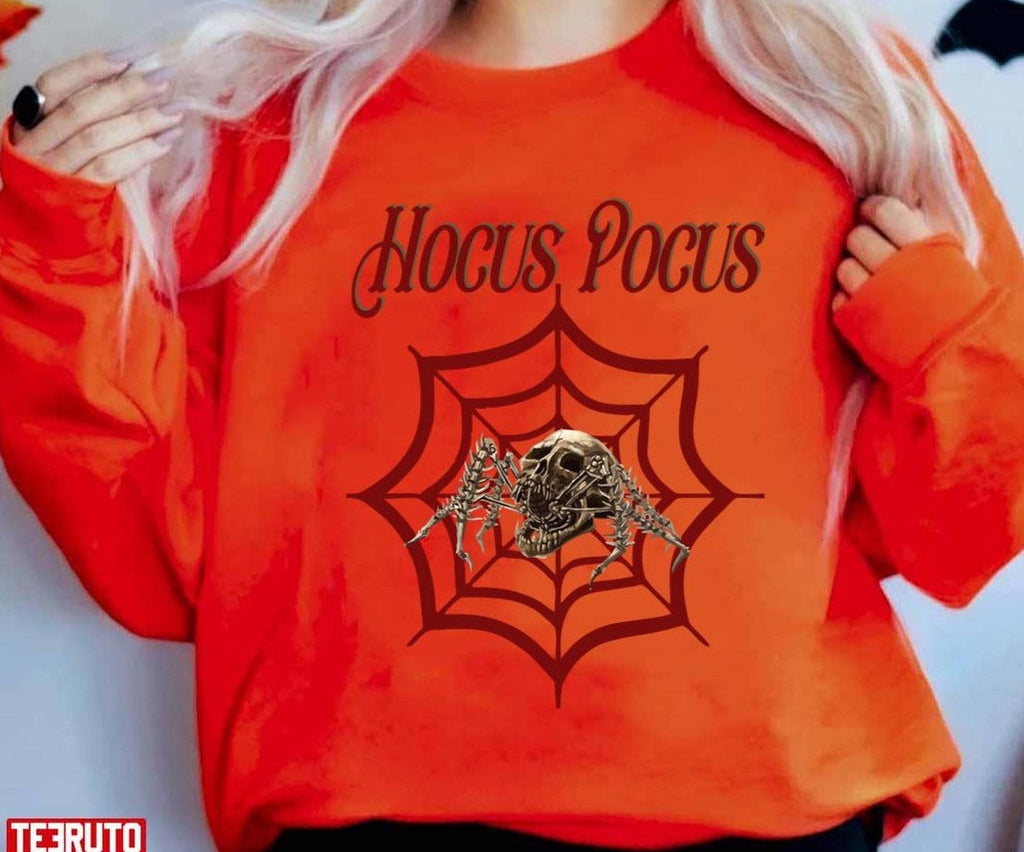 Skull Hocus Pocus Spider Web Halloween Unisex T-Shirt