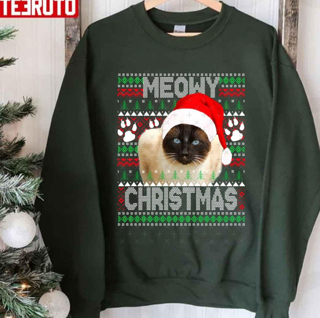 Siamese Cat Meowy Christmas Unisex Sweatshirt