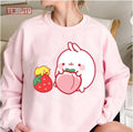 Strawberry And Peach Design Molang &amp; Puipui Unisex Sweatshirt
